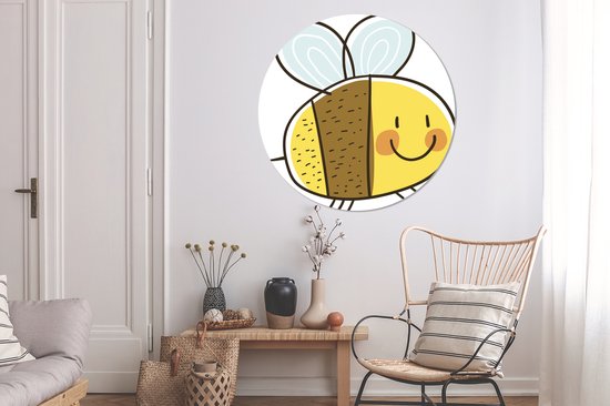 Une illustration d'une abeille joyeuse Cercle mural aluminium ⌀ 140 cm