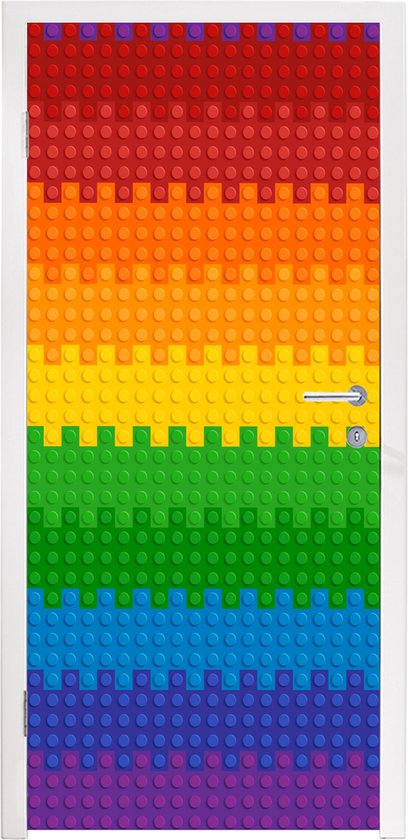 Deursticker Lego - Patoon - Regenboog - 80x205 cm - Deurposter