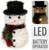 Verlichte Sneeuwpop met 32 LED - 26cm