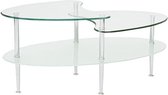 Nancy's Ucrania Mariner Dual Oval Salontafel - Modern - Glas - Glas, Metaal - 43,18 cm x 96,52 cm x 50,8 cm