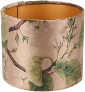 - lampshade | blossom on lightgree | textiel | 13x15x15cm | cylinder - - 13x15x15