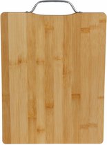 Bamboe houten snijplank/serveerplank met handvat L33 x B25 cm - Snijplanken van hout