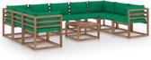 Decoways - 10-delige Loungeset met groene kussens