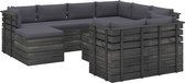 Decoways - 10-delige Loungeset met kussens pallet massief grenenhout