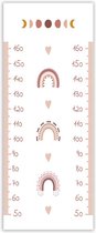 Trend24 - Groeimeter kinderkamer - Canvas Schilderij - Ik Groei Gezond - Meetlat kind - Babykamer accessoires - Kinderkamer accessoires - 60x150x2 cm - Roze