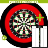 Winmau Blade 6 Triple Core Dartbord + Dartbordverlichting Basic (Paars) + Dart Scorebord Deluxe (42*30)