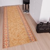 Tapiso Antislip Rubber Mat Beige Licht Klassiek Modern Rubbermat Tapijt Maat- 80x1200