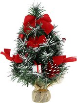 30 cm tafelboom met kerstknoop - rood - Plastic - Rood - Rouge - SILUMEN