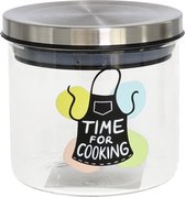 Gerimport Voorraadpot Time For Cooking 450 Ml Glas Transparant