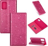 iPhone 13 Pro Max Glitter Book Case Hoesje - TPU - Magnetische Sluiting - Pasjeshouder - Apple iPhone 13 Pro Max - Roze