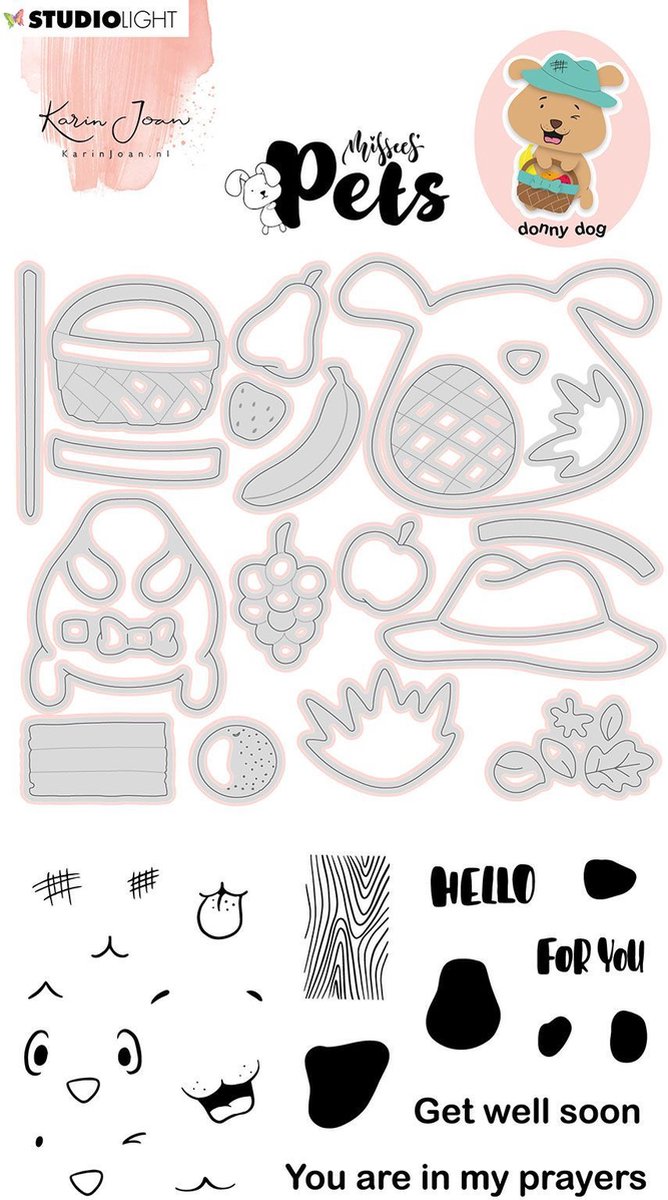 Studio Light Stempel & snijmal - Missees pets - Donny dog