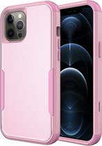 iPhone 13 Shockproof Hoesje - Defender Telefoonhoesje iPhone 13 - Mobiq Layered Armor iPhone 13 Case roze - Geschikt voor iPhone 13