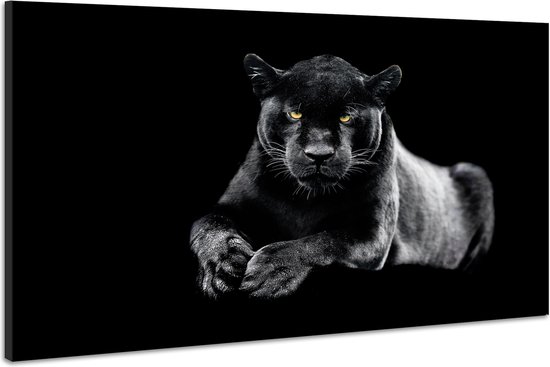 Peinture -Panthère noire, animaux, 2 tailles, Décoration murale | bol