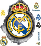 Real Madrid Logo in Hole - Muursticker - 60 x 60 cm - Multi