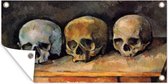 Tuindecoratie Drie schedels - Schilderij van Paul Cézanne - 60x40 cm - Tuinposter - Tuindoek - Buitenposter