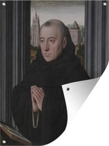 Tuinposter - Tuindoek - Tuinposters buiten - Portrait of a monk - schilderij van Gerard David - 90x120 cm - Tuin