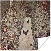 Poster Tuinpad met kippen - schilderij van Gustav Klimt - 30x30 cm