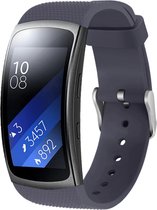 Siliconen Smartwatch bandje - Geschikt voor Samsung Gear Fit 2 / Gear Fit 2 Pro siliconen bandje - grijsblauw - Strap-it Horlogeband / Polsband / Armband