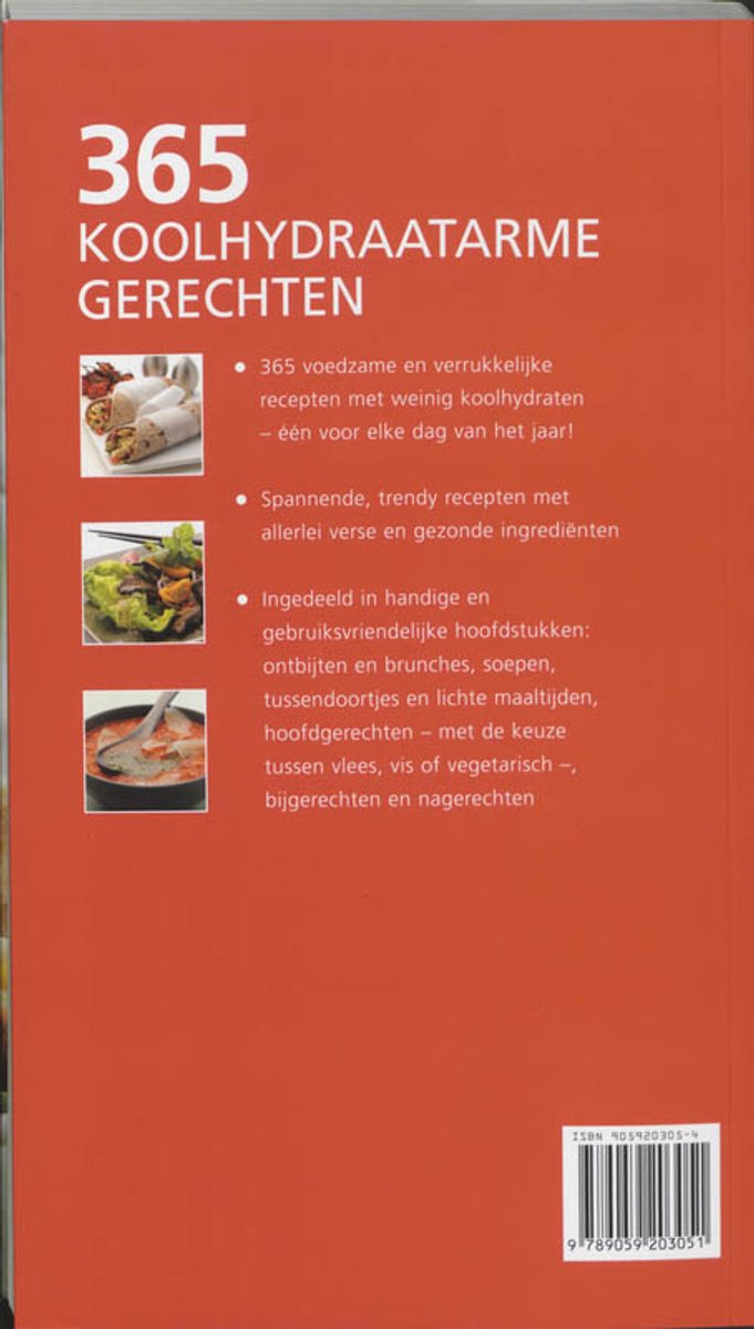 365 koolhydraatarme recepten - back cover