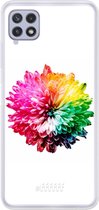 6F hoesje - geschikt voor Samsung Galaxy A22 4G -  Transparant TPU Case - Rainbow Pompon #ffffff