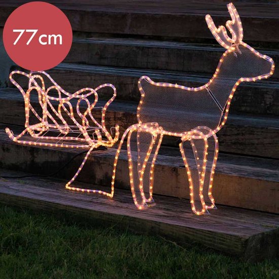 Nampook de Éclairage de Noël Nampook - 60 x 28 x 77 cm - traîneau de rennes