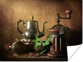 Affiche Ancienne machine à café en grains - 80x60 cm