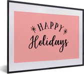 Quote Happy Holidays décoration murale nouvel an rose saumon 30x20 cm - petit
