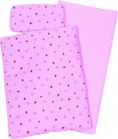 Poppen Beddengoed Hartjes en Kroontjes Roze