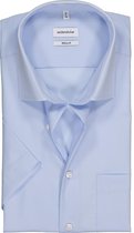Seidensticker regular fit overhemd - korte mouw - lichtblauw - Strijkvrij - Boordmaat: 44