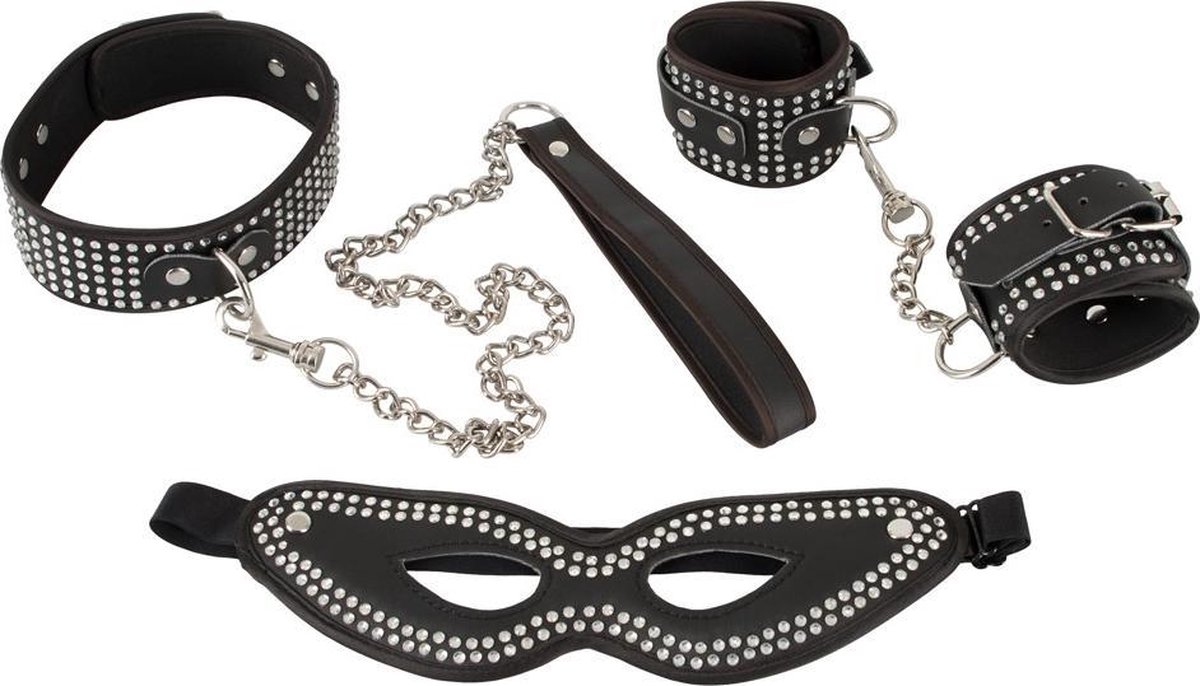 Handboeien en Halsband met Strasssteentjes