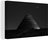 Canvas schilderij 150x100 cm - Wanddecoratie Pyramide in Egypte - Muurdecoratie woonkamer - Slaapkamer decoratie - Kamer accessoires - Schilderijen