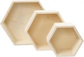 houten showdozen 15/19/24 cm blank 3 stuks