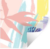 Muurstickers - Sticker Folie - Zomer - Geel - Strand - 50x50 cm - Plakfolie - Muurstickers Kinderkamer - Zelfklevend Behang - Zelfklevend behangpapier - Stickerfolie