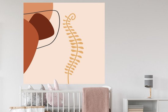 Stickers muraux - Film autocollant - Été - Plante - Abstrait - 120x120 cm - Film adhésif - Stickers muraux Chambre d'enfant - Papier peint autocollant XXL