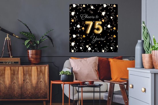 Stickers muraux - Autocollants - Anniversaire - 75 ans - Confettis - 50x50 cm - Autocollants Stickers muraux chambre d'enfant - Papier peint autocollant - Papier peint autocollant - Autocollants