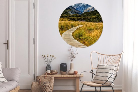 WallCircle - Wall Circle - Wall Circle Indoor - Nouvelle-Zélande - Chemin - Herbe - 150x150 cm - Décoration murale - Peintures Ronds