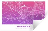 Stickers muraux - Plan de la ville - Heerlen - Violet - 60x40 cm - Feuille adhésive - Carte