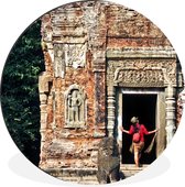 WallCircle - Wandcirkel - Muurcirkel - Cambodja - Tempel - Versiering - Aluminium - Dibond - ⌀ 30 cm - Binnen en Buiten