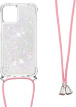 Lunso arrière avec cordon - iPhone 13 Mini - Argent Glitter