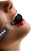 Breathable Ball Gag - with Diamond Studded Straps - Black - Bondage Toys