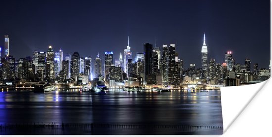 Poster New York - Licht - Skyline - 80x40 cm
