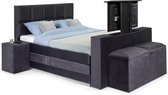 Boxspring Super relax 180x220 Compleet Elektrische verstelbaar kleu :  Antracite