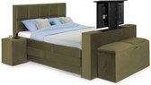 Boxspring Super relax 160x200 Compleet Elektrische verstelbaar kleu :  Groen