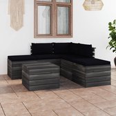 Decoways - 6-delige Loungeset met kussens pallet massief grenenhout