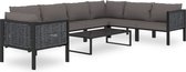 Decoways - 8-delige Loungeset met kussens poly rattan antraciet