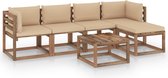 Decoways - 6-delige Loungeset met beige kussens