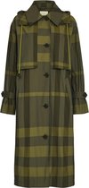 Minus Jas Ronja Trenchcoat Mi4397 9373 Green Bay Checks Dames Maat - 36