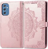iMoshion Hoesje Geschikt voor Samsung Galaxy M52 Hoesje Met Pasjeshouder - iMoshion Mandala Bookcase - Rosé Goud