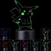 3D nachtlamp Pikachu Pokémon 7 kleuren