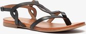 TwoDay leren dames sandalen - Zwart - Maat 38 - Echt leer